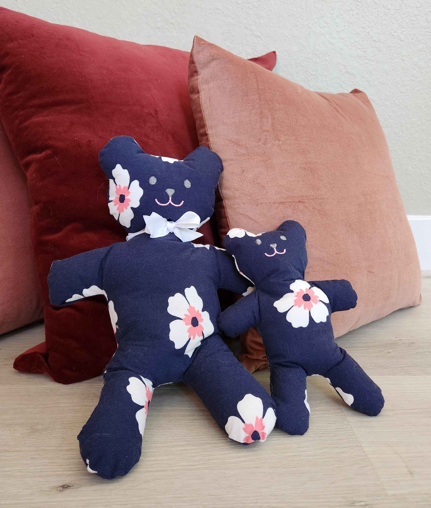 Large Bear Pillow and Small Bear Pillow